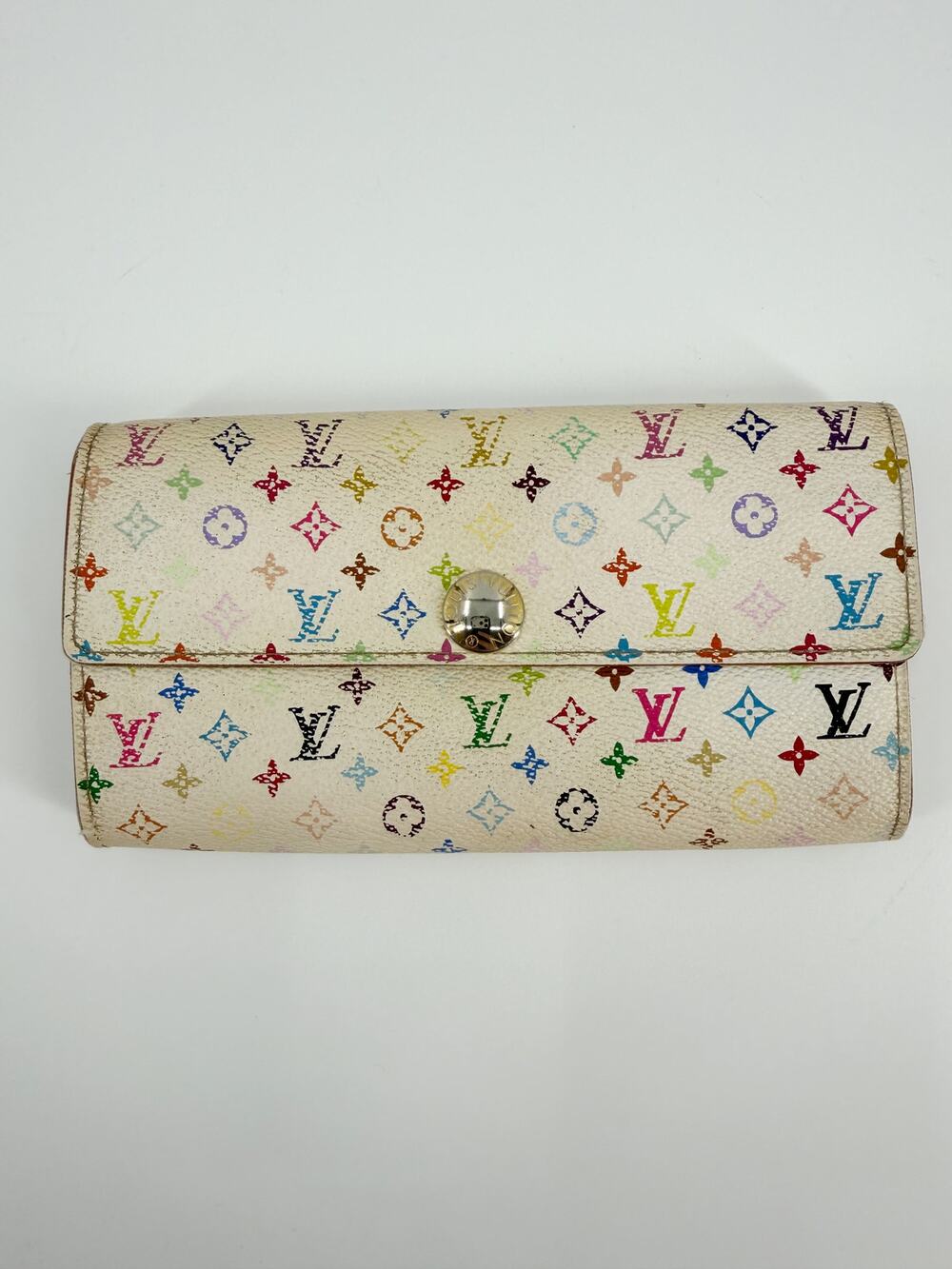 Louis Vuitton Monogram Sarah Long Wallet Murakami Multicolor Flap Clutch Purse